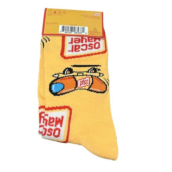 NEW Crew Socks Oscar Mayer Weinermobile Men’s Size 6-12 One Pair Yellow Hot Dog - Picture 4 of 6